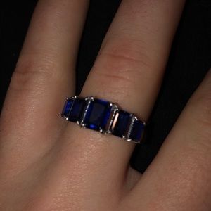 JTV Navy Blue Diamond Ring (NEW) + Free Gift!